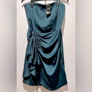 BC Boutique Elegant Strapless Satin Dress - Size L